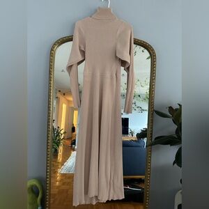 NWOT Zara Cream Long Sleeve Turtleneck Dress S